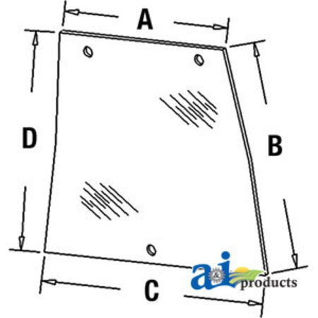 A & I PRODUCTS Glass, Side (RH) 39" x32" x6.5" A-248719A1